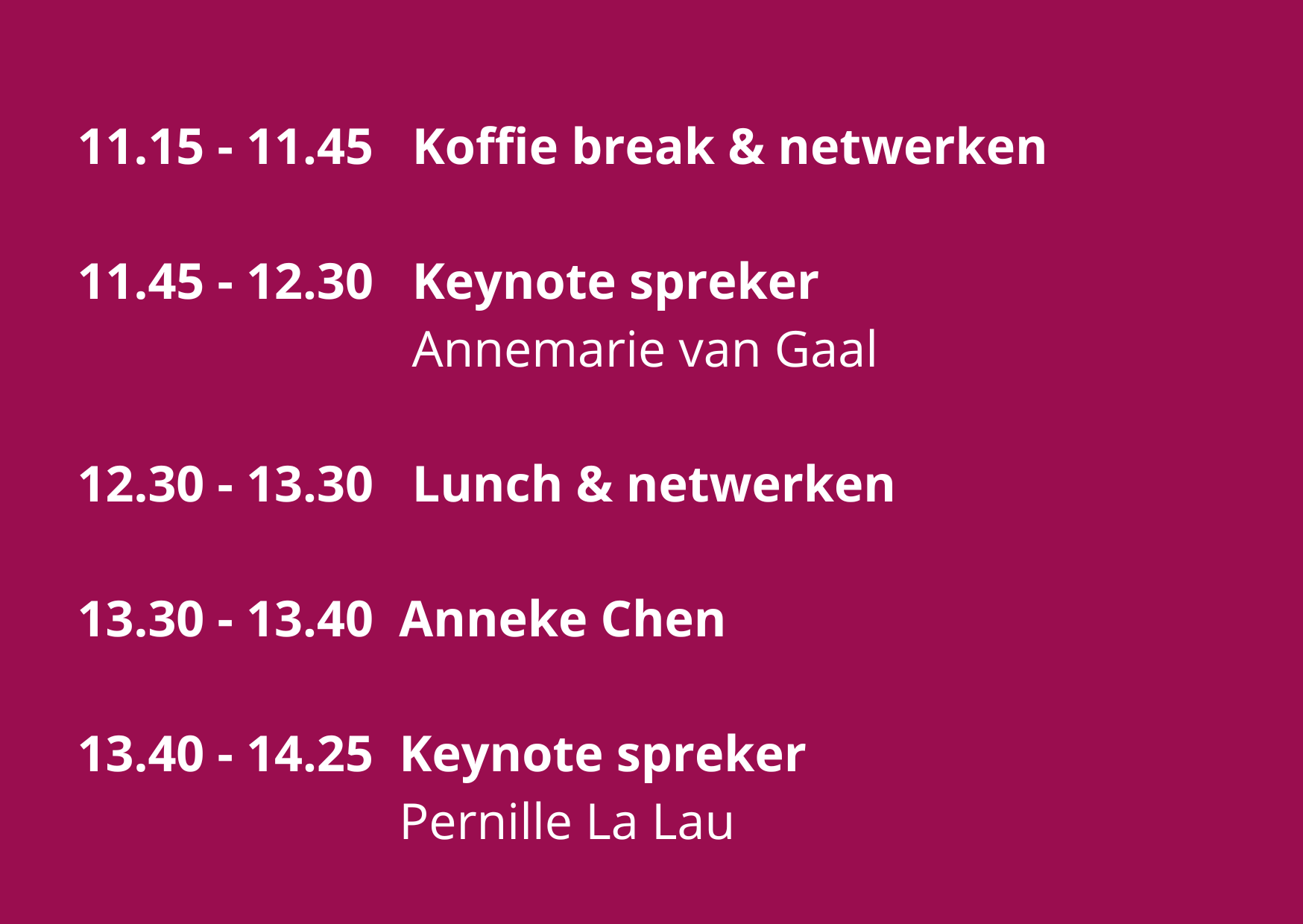 Programma blok 2 2e deel ochtend programma Empower Women Event www.empowerwomen.nl
